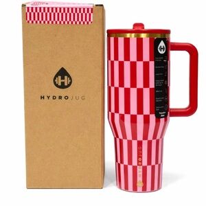 Unopened 40oz HydroJug Red and Pink Striped Water Bottle